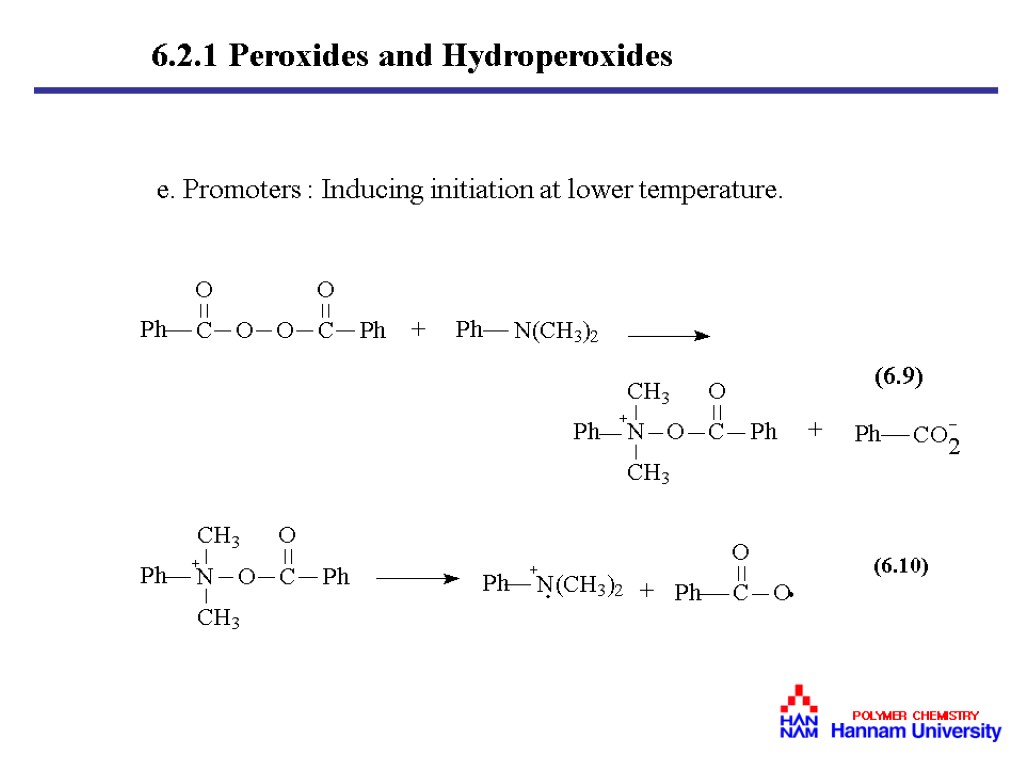 e. Promoters : Inducing initiation at lower temperature. (6.9) (6.10) + + + -